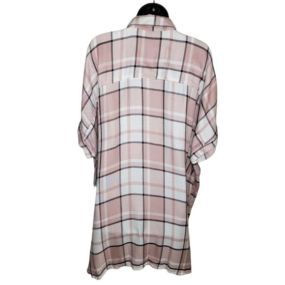Nordstrom Rack Nwt Amy Pink Adobe plaid blouse top 4x - Picture 2 of 7